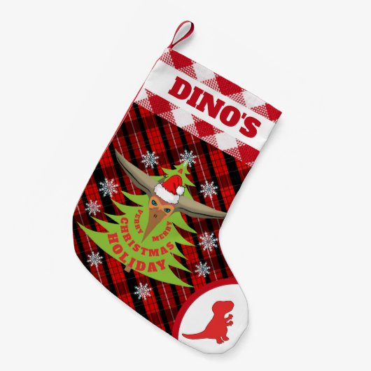 Personalisiert Dinosaurier Pterodactyl Kleiner Weihnachtsstrumpf (Vorderansicht (hängend))