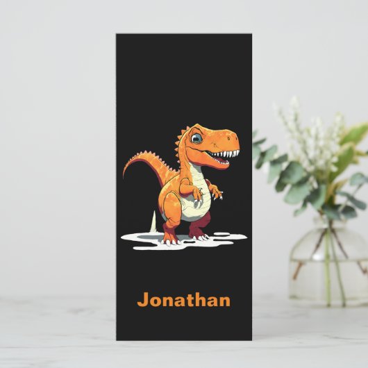 Personalisiert Dinosaurier Rex Lesezeichen (Stehend Vorderseite)