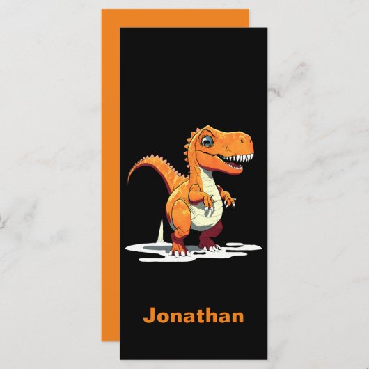 Personalisiert Dinosaurier Rex Lesezeichen (Vorne/Hinten)