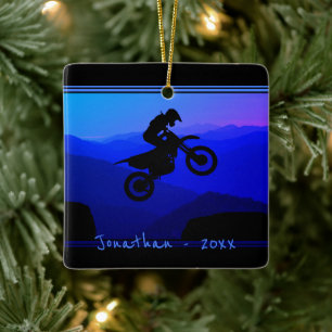 Personalisiert Dirt Bike Motocross Weihnachten Keramikornament
