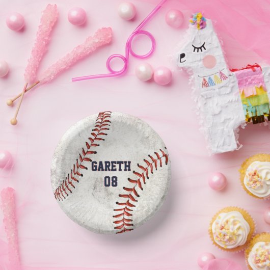 Personalisiert Dirty Baseball Looking Grunge Party Pappteller (Party)