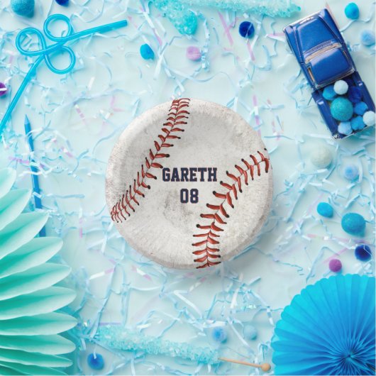 Personalisiert Dirty Baseball Looking Grunge Party Pappteller (Party)