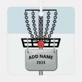 Personalisiert Disk Golf Christmas Collectible 202 Ornament Aus Metall (Rückseite)