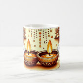 Personalisiert Diwali Diyas & Rangoli Bronze & Gol Kaffeetasse (Mittel)