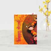 personalisiert Diwali Grußkarte Karte (Gelbe Blume)
