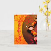 personalisiert Diwali grüßt Marathi Karte (Gelbe Blume)