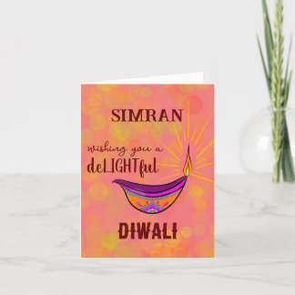 Personalisiert Diya Diwali Card Feiertagskarte