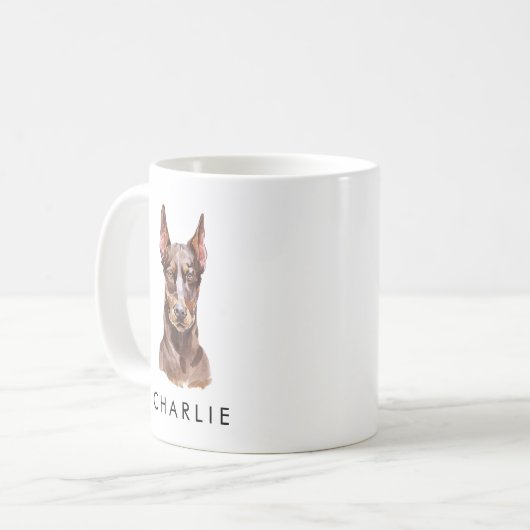 Personalisiert Doberman Dog Lover Tasse (Vorderseite Links)