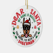 Personalisiert Doberman Pinscher Dog Weihnachtsbau Keramik Ornament (Rechts)