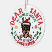 Personalisiert Doberman Pinscher Dog Weihnachtsbau Keramik Ornament (Links)