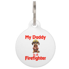 Personalisiert Doberman Pinscher Firefighter Daddy Haustiermarke