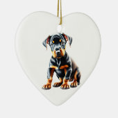 Personalisiert Doberman Pinscher Puppy Keramik Ornament (Rechts)