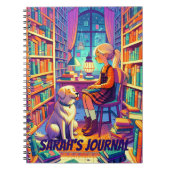 Personalisiert Dog Book Lovers Notebook Journal Notizblock (Vorderseite)