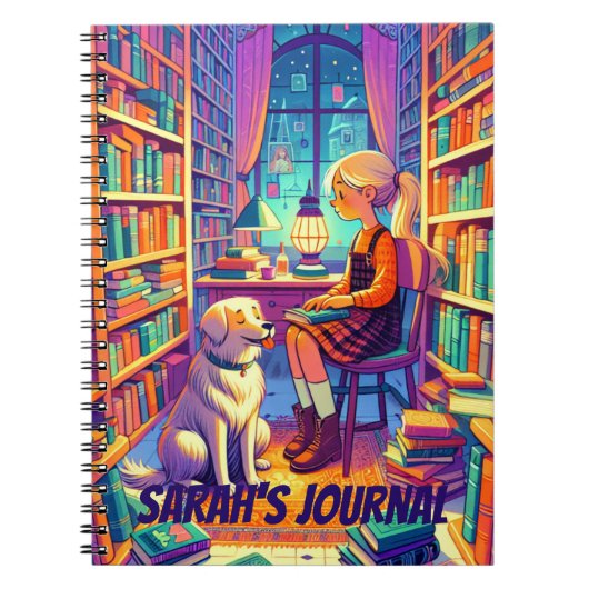 Personalisiert Dog Book Lovers Notebook Journal Notizblock (Vorderseite)