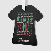 Personalisiert Dog Walker Ugly Christmas Sweater Ornament (Vorderseite)