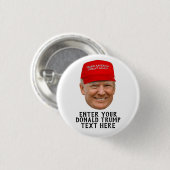 PERSONALISIERT DONALD TRUMP MAGA BUTTON (Vorne & Hinten)