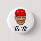 PERSONALISIERT DONALD TRUMP MAGA BUTTON (Vorderseite)