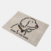 Personalisiert Doodle Dog Silhouette Fußmatte (Schrägansicht)