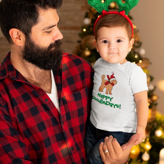 Personalisiert Doodle Hund Weihnachtsfeiertag Baby Strampler