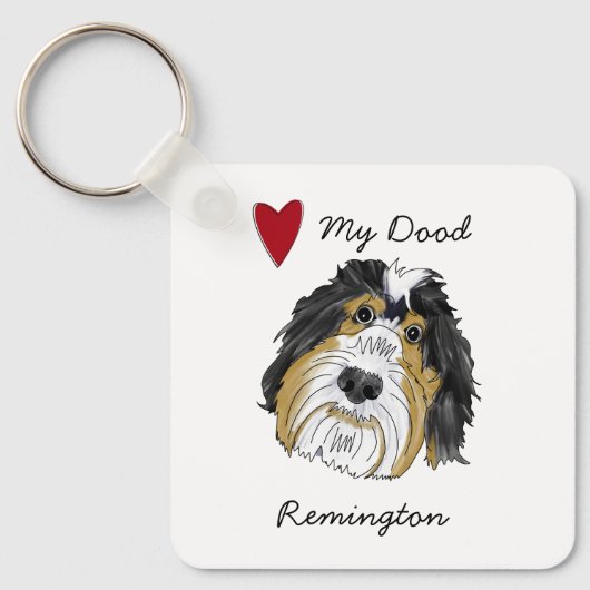 Personalisiert Doodle Lovers Schlüsselanhänger (Vorderseite)