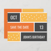 Personalisiert - Dots Bold Geburtstag Save the Dat Postkarte (Vorne/Hinten)