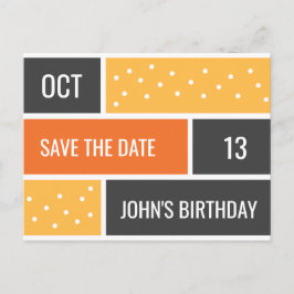 Personalisiert - Dots Bold Geburtstag Save the Dat Postkarte