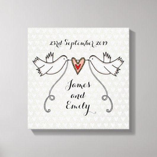 Personalisiert Doves Leinwand Picture Wedding-Gesc (Vorderseite)