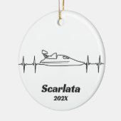 Personalisiert Drag Boat Christmas EKG Keramik Ornament (Links)