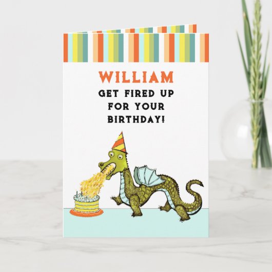 Personalisiert Dragon Birthday Karte (Vorderseite)