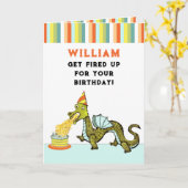 Personalisiert Dragon Birthday Karte (Gelbe Blume)