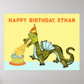 Personalisiert Dragon Birthday Poster (Vorne)
