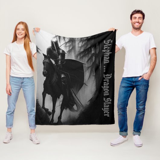 Personalisiert Dragon Slayer Knight Fleecedecke (Beispiel)