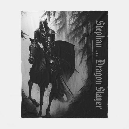 Personalisiert Dragon Slayer Knight Fleecedecke (Vorderseite)