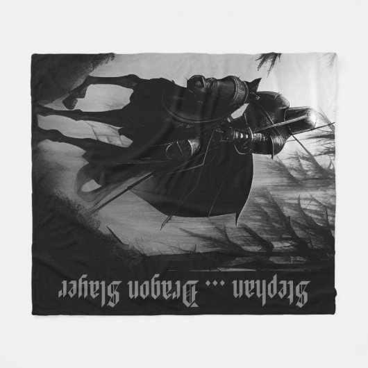 Personalisiert Dragon Slayer Knight Fleecedecke (Vorderseite (Horizontal))