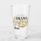 Personalisiert Drama Queen Glas (Rückseite)