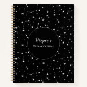 Personalisiert Dream Journal | Schwarz-Weiß-Stars Notizblock (Vorderseite)