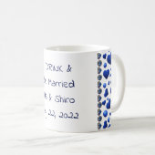 Personalisiert Drink, Blue Glitzer Herz auf whall Kaffeetasse (VorderseiteRechts)