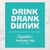 Personalisiert Drink getrunken Betrunkener Jungges Weinetikett (Einzelnes Label)