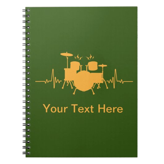 Personalisiert Drums Heartbeat - Funny drummer Notizblock (Vorderseite)