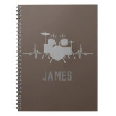 Personalisiert Drums Heartbeat - Funny drummer Notizblock (Vorderseite)