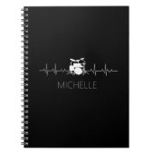 Personalisiert Drums Schwarz-weiß - Funny Drummer Notizblock (Vorderseite)