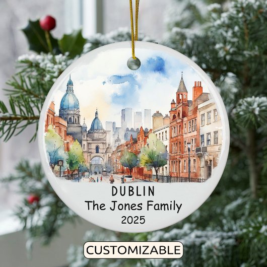 Personalisiert Dublin Ornament, Irland Keramik Ornament