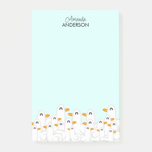 Personalisiert Ducks Crowd Post-it Klebezettel (Vorderseite)
