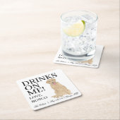 Personalisiert Dudley Labrador Dog Wedding Rechteckiger Pappuntersetzer (Vor Ort)