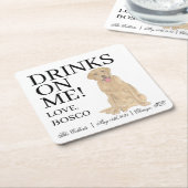 Personalisiert Dudley Labrador Dog Wedding Rechteckiger Pappuntersetzer (angewinkelt)