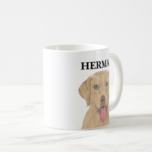 Personalisiert Dudley Labrador Kaffeetasse (VorderseiteRechts)