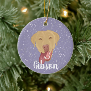 Personalisiert Dudley Labrador Keramik Ornament