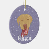 Personalisiert Dudley Labrador Keramik Ornament (Rechts)