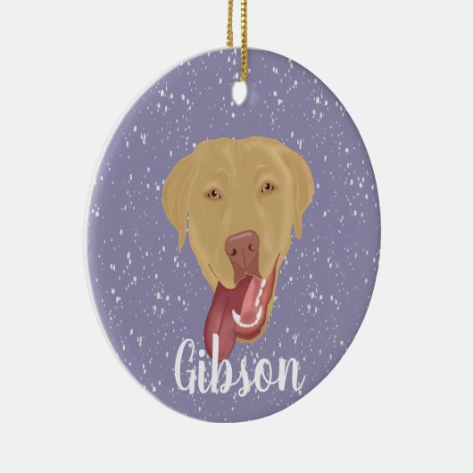 Personalisiert Dudley Labrador Keramik Ornament (Rechts)