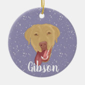 Personalisiert Dudley Labrador Keramik Ornament (Vorne)